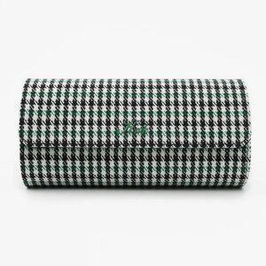 KRUK Green Pepita with Black Suede Interior Triple Watch Travel/Storage Case